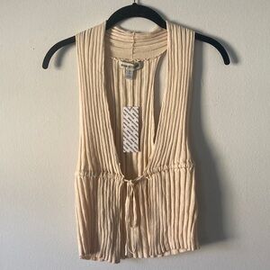 Urban Outfitters Apricot V-Neck Tie-Front Tank Top